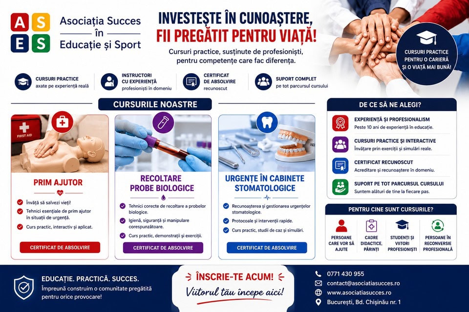 Asociația Succes în Educație și Sport — Formare Medicală și Prim Ajutor în București